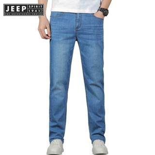 Jeep SPIRIT 1941 ESTD Jeep牛仔褲夏季新款男士寬鬆直筒休閒長款
