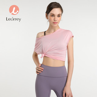Leorrey瑜伽t恤運動跑步短袖t恤舞蹈健身上衣