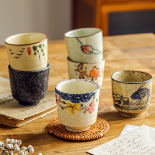 日式茶杯180ml陶瓷濃縮咖啡杯手繪小酒杯