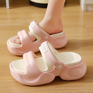 STEP & STYLE EVA 女式涼拖鞋夏季戶外穿 2024 新款防滑沙灘兩穿 6CM 女士厚底拖鞋