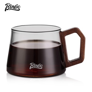 BINCOO 耐熱玻璃咖啡杯帶咖啡勺託盤套裝 拿鐵拉花杯 下午茶杯 適用於家庭辦公 340ML