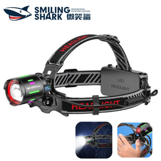 微笑鯊正品 TD0159 LED 超亮頭燈 M60 6000LM 3檔位 Type-c充電 帶揮手感應 可伸縮變焦 防水