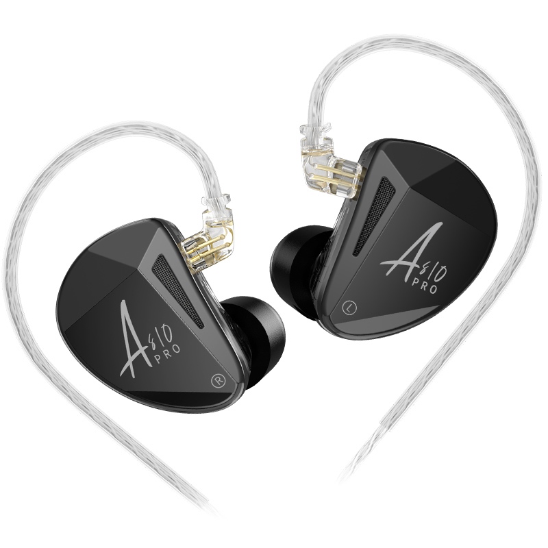 Kz AS10 PRO 5BA IEM 入耳式監聽高保真耳機有線耳塞帶鍍銀線纜