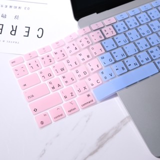 泰國美式佈局黑色鍵盤保護套適用於 MacBook M4 M3 M2 M1 矽膠鍵盤貼膜 Air Pro13 14 15