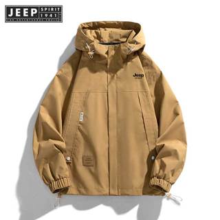 Jeep SPIRIT 1941 ESTD秋季新款連帽外套男士戶外工作服衝鋒衣外套