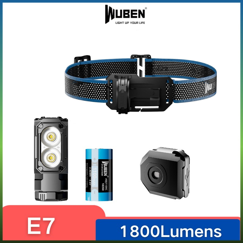 Wuben E7 TYPE-C 可充電頭燈 1800 流明