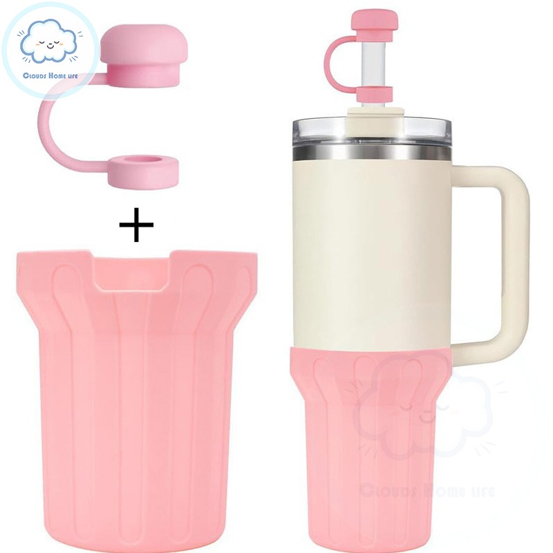 Stanley 加高版保溫杯防滑矽膠保護套 10mm矽膠吸管套 適用於40 Oz Stanley杯 環保 可重複使用
