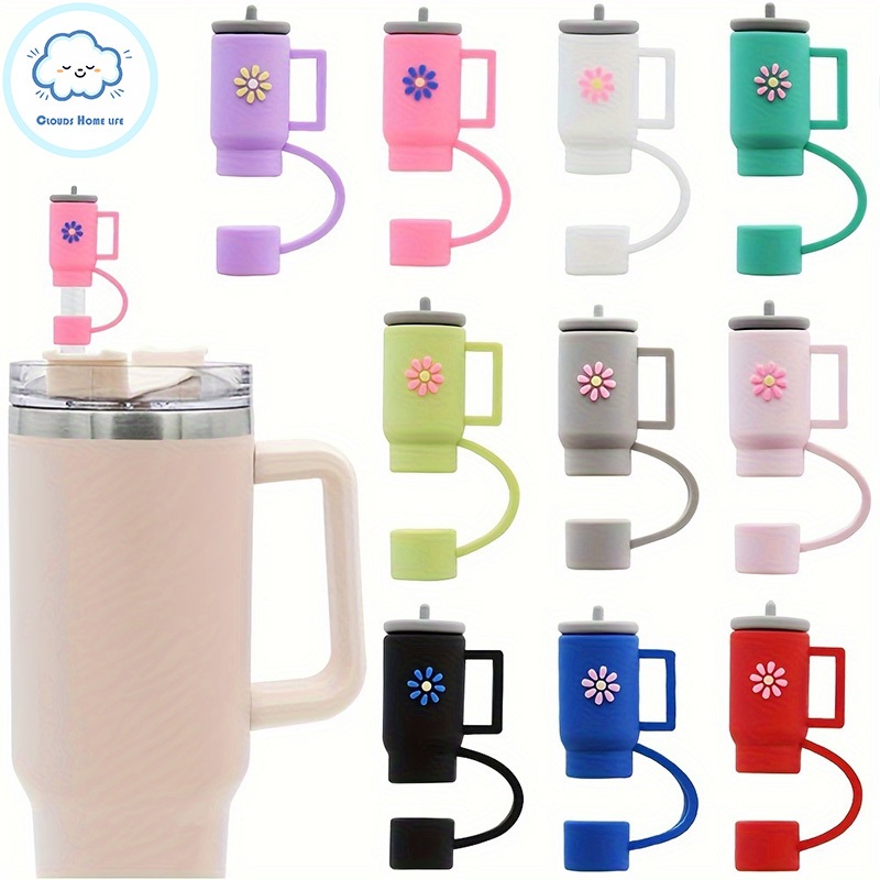 冰霸杯造型吸管套 10mm矽膠吸管套 適用於40&30 Oz Stanley杯吸管防塵套 環保吸管塞 可重複使用吸管帽