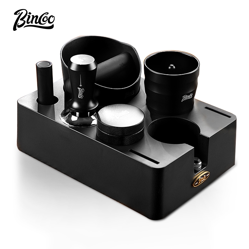 BINCOO 咖啡壓粉底座 敲渣桶 布粉器 壓粉錘 咖啡機手柄器具收納底座 51/58MM