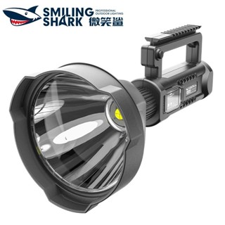 微笑鯊正品 W590 P90強光手電筒 超亮led 大功率充電探照燈 便攜手提燈 露營燈 巡邏手電筒 超大光杯 防水露營