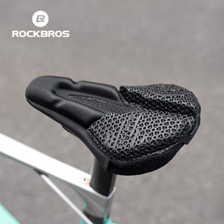 ROCKBROS 自行車鞍座套透氣減震 3D 列印自行車座墊套加寬肩帶 MTB 公路自行車鞍座套帶雨罩