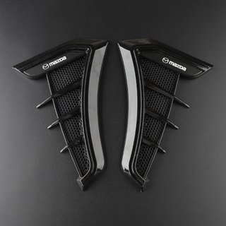 MAZDA 碳黑汽車擋泥板側通風口進氣孔汽車鯊魚三維格柵貼紙蓋適用於馬自達 cx3 cx-5 CX5 cx7 cx9 c