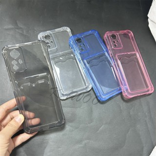 Redmi Note 12s 12 4G 防震錢包卡槽支架透明超薄軟 TPU 保護套