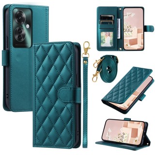 OPPO Reno 10 11 12 Pro 5G卡槽錢包後蓋外殼格子翻蓋皮手機殼