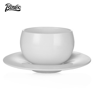 BINCOO 咖啡杯 陶瓷套裝專業咖啡拉花杯 高顏值純色蛋形拿鐵杯 280ML
