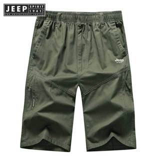 Jeep SPIRIT 1941 ESTD 2024夏季短褲男女中年男士七分褲休閒沙灘褲薄款彈力設計