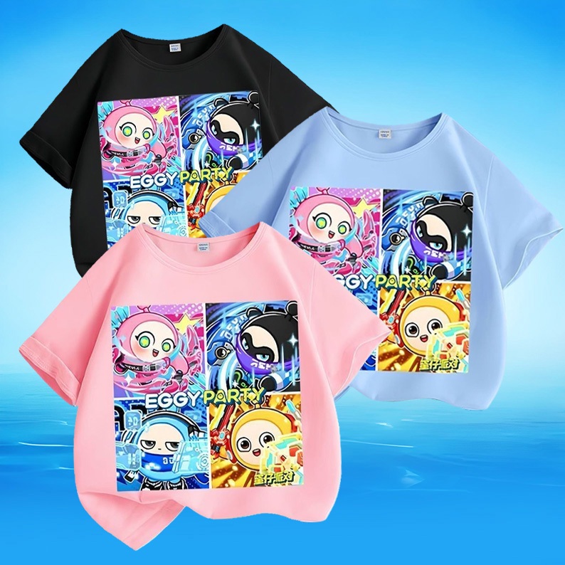 eggy party 蛋仔派對衣服 兒童短袖上衣 夏季 純棉T恤 男女 短袖 t恤 休閒 百搭 柔軟