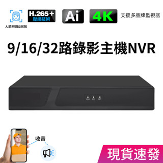 H.265解碼4K超清9/16/32路數位硬碟錄像機接入500萬/800萬網路監視器錄影主機NVR手機APP遠端操控