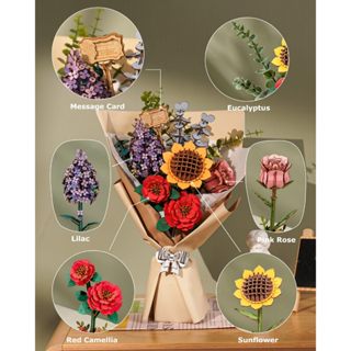 Robotime Rowood DIY 木製花束 3D 木製拼圖模型套件兒童聖誕節生日禮物