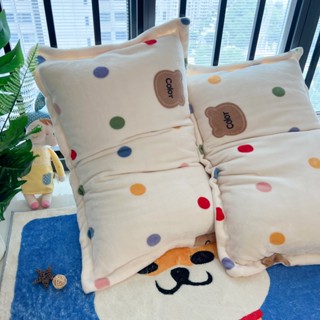 秋冬新品 加厚保暖牛奶絨可愛卡通單枕套 學生枕頭套 法蘭絨枕頭套 小枕套 48*74cm 信封式枕頭套 枕芯保護套