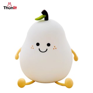 Thunlit 梨形小夜燈帶腿可愛睡覺矽膠燈兒童創意禮物拍拍燈