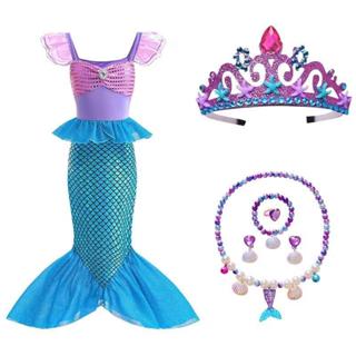 【現貨免運】小美人魚艾麗公主兒童萬聖節裝扮服飾美人魚裝公主衣服cos服公主裙女童禮服洋裝角色扮演表演服小孩變裝