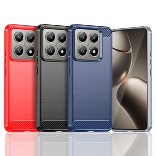 碳纖維手機殼 適用於XIAOMI Mi 小米 14T Pro 5G 霧面磨砂啞光膚感防摔軟殼保護套矽膠殼