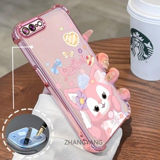 Iphone 7 Plus手機殼iPhone 8 Plus電鍍四角防摔手機殼唯美卡通可愛人物矽膠TPU軟殼