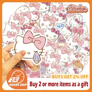 50 件裝可愛粉色 Hello Kitty 貼紙動漫塗鴉 DIY 筆記本電腦行李吉他三麗鷗貼花兒童玩具