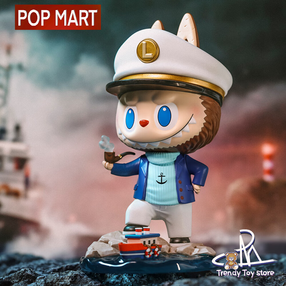 POP MART泡泡瑪特 LABUBU 船長手辦大號潮玩玩具生日禮物 拉布布船長手辦