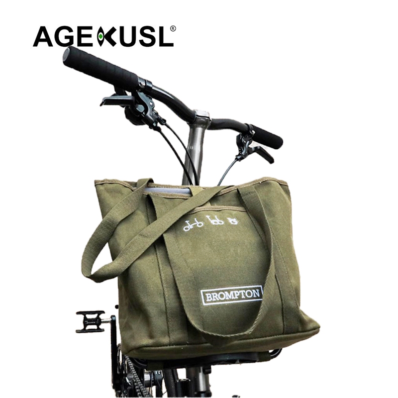 Agekusl 自行車前包籃包托特包騎行包適合 Brompton 3Sixty Aceoffix 折疊自行車