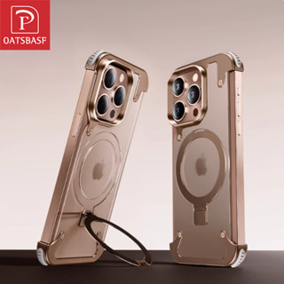 Oatsbasf 金屬安全氣囊透明手機殼適用於 iPhone 16 Pro Max/ 15 Pro Max 防震保護套