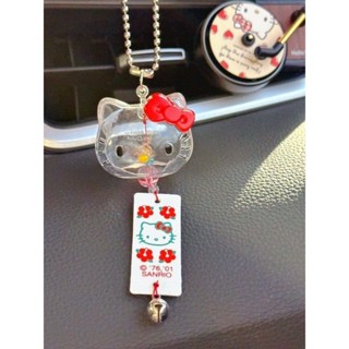 HelloKitty 貓咪風鈴 日式玻璃鈴鐺 迷你車用吊飾 房間宿舍裝飾 禮物