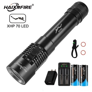 Haixnfire DV67 超長壽命水肺潛水手電筒 XHP70 LED 5000 流明高亮度防水手電筒