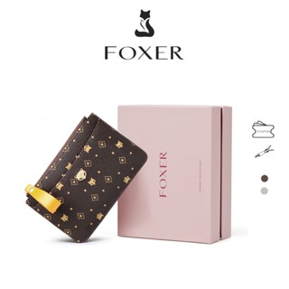 Foxer 女士卡包 PVC 皮革壓花迷你錢包時尚女士錢袋零錢包女錢包