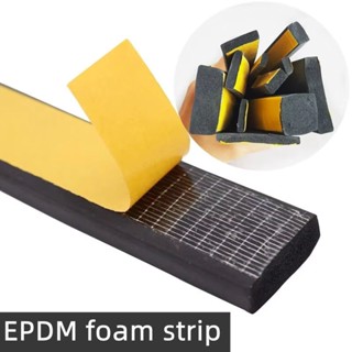 Epdm橡膠強力自粘扁平海綿密封條黑色泡沫單面膠帶防撞密封墊片