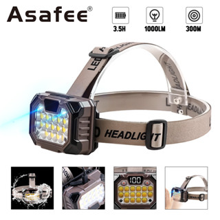 Asafee YD-09B亮度野營頭燈戶外COB LED感應安全頭燈可充電防水IPX4夜跑探險燈維修便攜燈