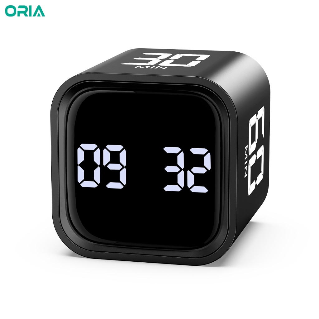 Oria 重力傳感器翻轉計時器 5/10/30/60 分鐘和定制倒數計時器,帶 2 檔模式,用於學習廚房烹飪健身