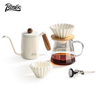 BINCOO 手沖咖啡壺 陶瓷濾杯 分享壺 咖啡器具套裝 陶瓷v60折紙過濾器 600ML