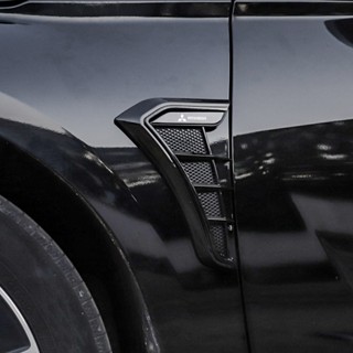 MITSUBISHI 2 件裝汽車鯊魚 3D 碳纖維汽車擋泥板側通風口空氣貼紙蓋適用於三菱索納塔 l200 Xpande