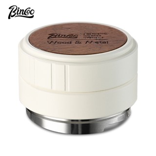 BINCOO 咖啡機手柄填壓底座 布粉器 胡桃木咖啡壓錘套裝 意式咖啡器具 51MM/58MM