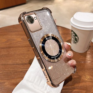【新顏色】Realme C30 C30s 手機殼閃亮粉色四角防摔手機殼美學磁環設計矽膠TPU軟殼