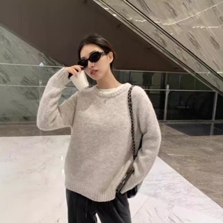【NZN】 時尚女款羊絨套頭毛衣加厚寬鬆柔軟長袖針織圓領