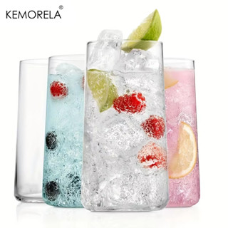 KEMORELA 1/2/4 件,容量 20 液量盎司,薄高球杯,用於水、果汁、飲料和雞尾酒的透明高玻璃杯,洗碗機安全