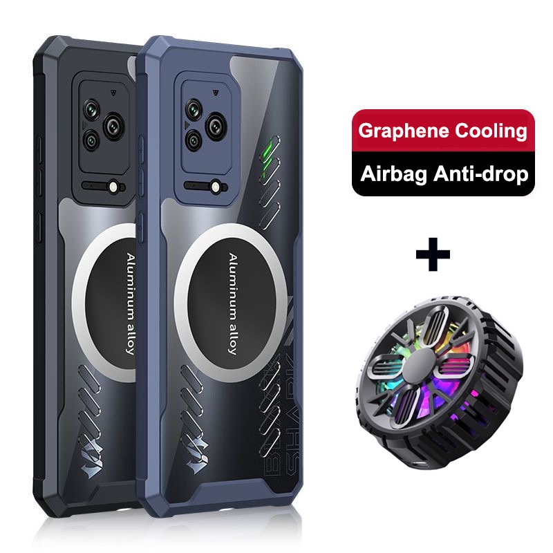 適用於黑鯊 4 Pro 石墨烯通風孔保護套黑鯊 5 Pro 散熱透氣+散熱器黑鯊 5 RS 5RS
