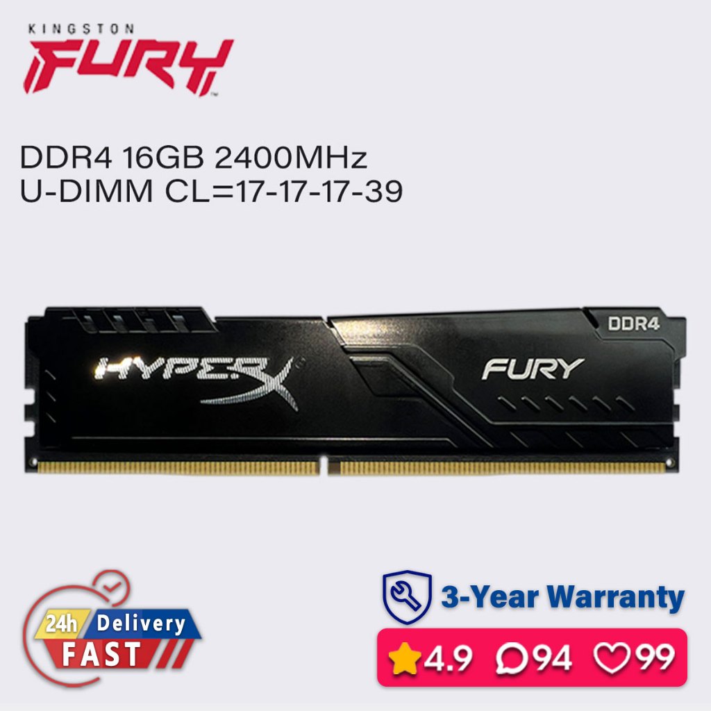 金士頓kingston fury 16gb 8gb 4gb 2400mhz ddr4 hyperx ram桌上型電腦內存