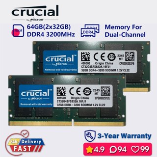 Crucial 16gb 32gb 64gb 3200mhz ddr4 雙通道記憶體 ram 筆記本電腦 sodimm p