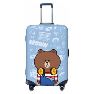加厚款 佈朗熊 行李箱保護套 卡通行李套 彈性旅行箱罩 防塵行李箱套 適用於18-32英吋旅行箱或行李胖胖箱 可水洗