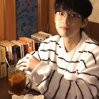 黑白條紋撞色毛衣男 秋冬季美式慵懶風潮牌休閒寬鬆情侶針織衫m-2xl