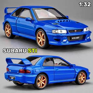 SUBARU 1:32 比例斯巴魯 STI 合金汽車模型壓鑄汽車聲光汽車愛好者系列兒童生日金屬男孩玩具